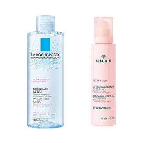 Leche limpiadora y agua micelar facial